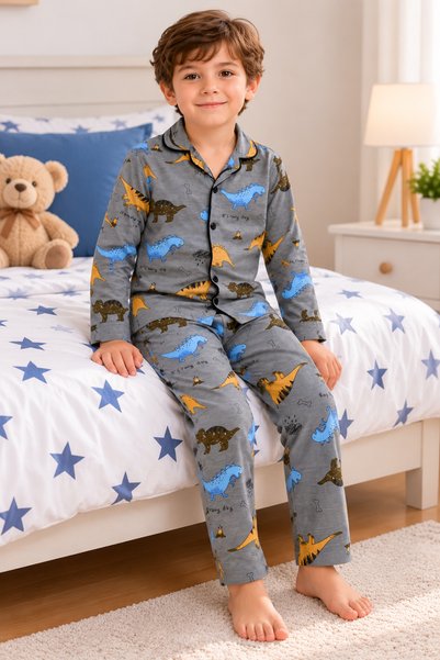 Harika KIDS Boy's Buttoned Pajama Set