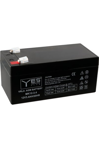 YES Μπαταρίες Μολύβδου 12V 3.4Ah/20HR (134x67x61) Ακροδέκτης T1/F1 4.75mm