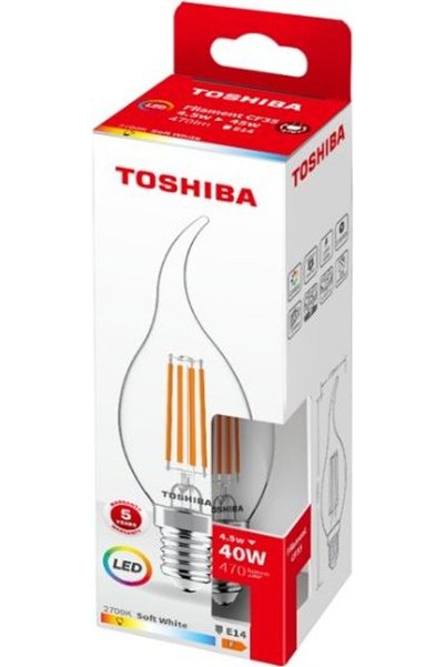 Toshiba Λάμπα LED Νήματος CF35 E14 4.5W 2700K - (DELS-FCW44P5L4AF11)