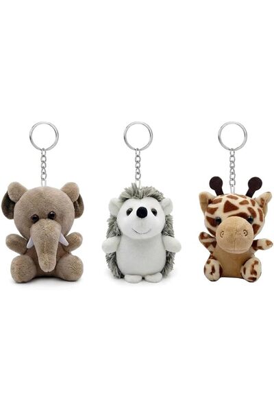 TERRIFI 3 Pack Mini Stuffed Animals 10cm, Plush Keychain Toys for Kids, Eleph...