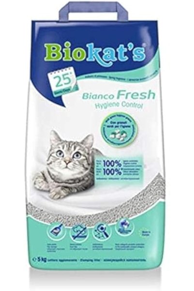 Biokats Bianco Fresh Hygiene Controll , clumping cat litter , 5Kg