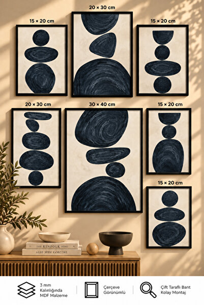 UNT 7-Piece Frame-Looking Modern Painting Set |   Living Room, Office, Kitche...
