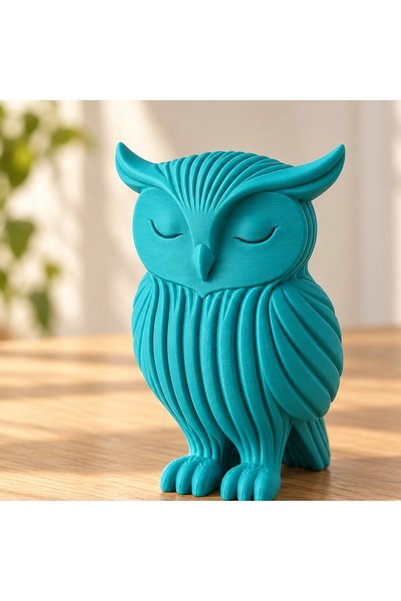 OEM Figurină decorativă bufniță Japandi, imprimată 3D - 5,9 × 4,98 × 8 cm - T...