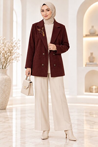 Nurcan Çetin 26236 Stone Embroidered Collar Blazer Jacket