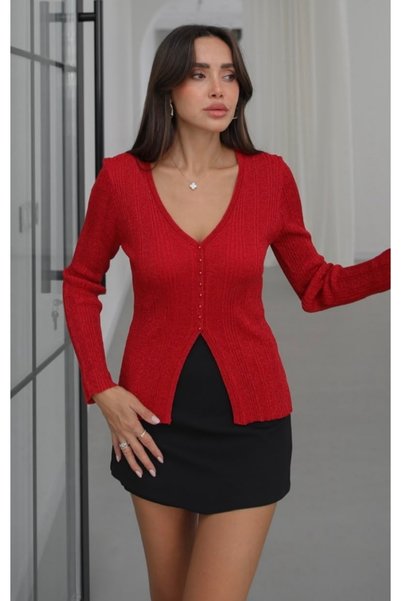 fujya Cardigan cu fir metalic