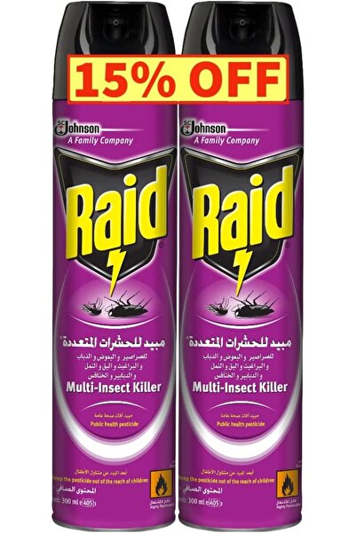 Raid Spray for Multi Insect Killer (Twin pack), 300 ml . Against Roaches, Mos...