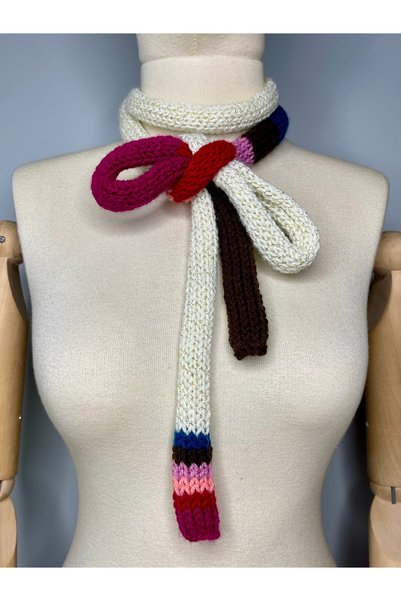 zeinapp Hand Knitted Design Glittery Scarf Shawl Neck Collar Foulard