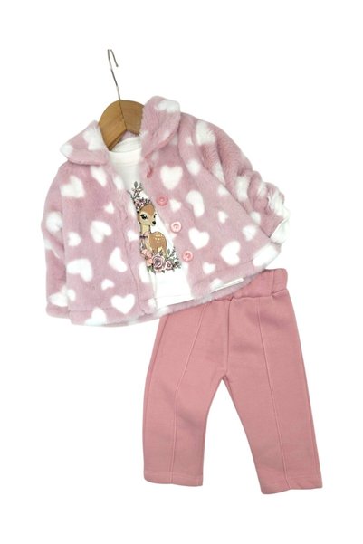voyyo kids baby Baby Girl 6-9-12-18-24 Months Stylish Winter Set with Plush J...