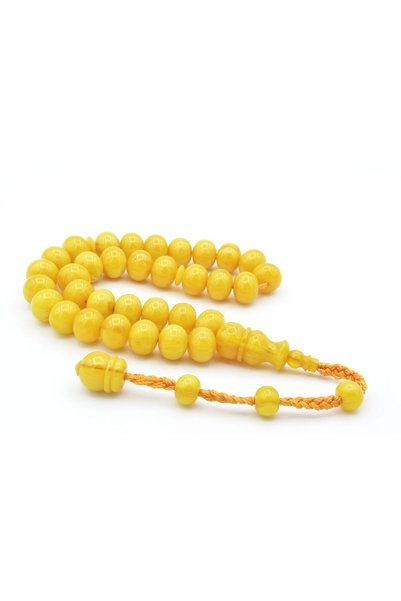 Murty99 Ahmet Emin Made Wheel Cut Yellow Cumin Amber Prayer Beads