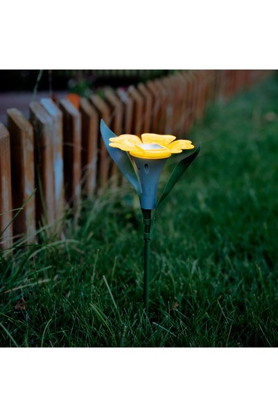 Garden of Eden Lampa solara floare 30 cm LED alb, iluminat decorativ gradina,...