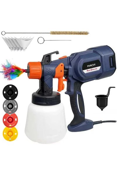 MACVI Pulverizator electric vopsea Macvi® 700W albastru vas 900 ml 3 moduri p...