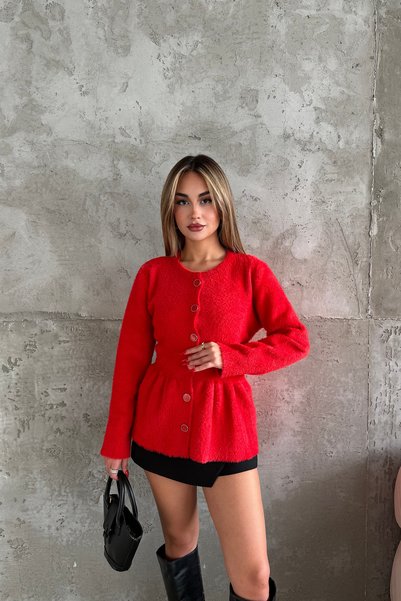 ensade Tricotaje Angora pentru femei, cardigan premium, cu nasturi, guler rot...