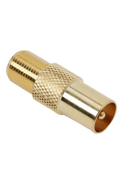 OEM Adaptor Coaxial F la TV Aurit, Convertor Antenă F Mamă – TV Mamă