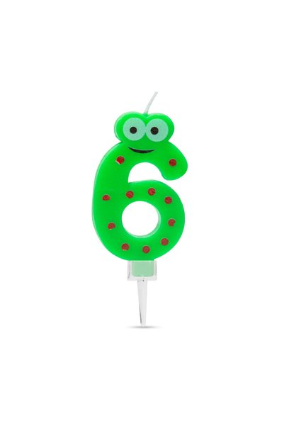 FAMİLY Lumanare tort, dimensiune 7x4 cm, numar 6, pentru decor, petrecere