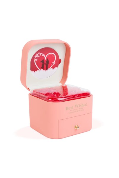 OEM Set 9 trandafiri artificiali in cutie cadou cu colier 11cm, trandafiri et...