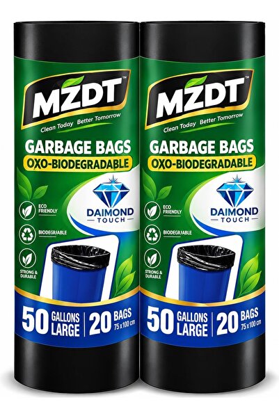 Generic MZDT Garbage Bags Twin Pack Roll, 50 Gallons Large, 40 Bags
