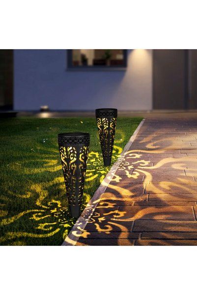Garden of Eden Lampa solara gradina LED alb cald, 28 cm, cu tarus, iluminat e...