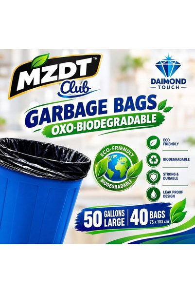 Generic MZDT Garbage Bags Twin Pack Roll, 50 Gallons Large, 40 Bags