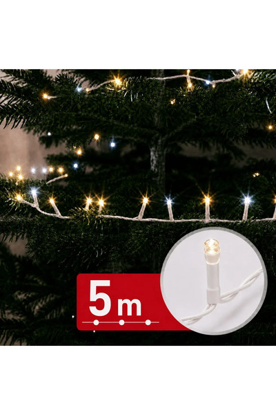 Phenom Instalatie de Craciun tip turturi 5 m, 250 LED alb cald si rece, IP44,...