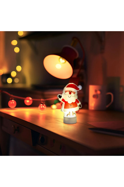 FAMİLY Decoratiune LED, Mos Craciun, alb cald, ornament luminos cu baterii