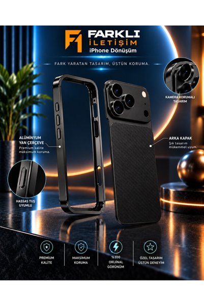 FARKLI İLETİŞİM iPhone 13 Pro 18 Pro Appearance Premium Quality Back Cover and Side Frame Conversion Set