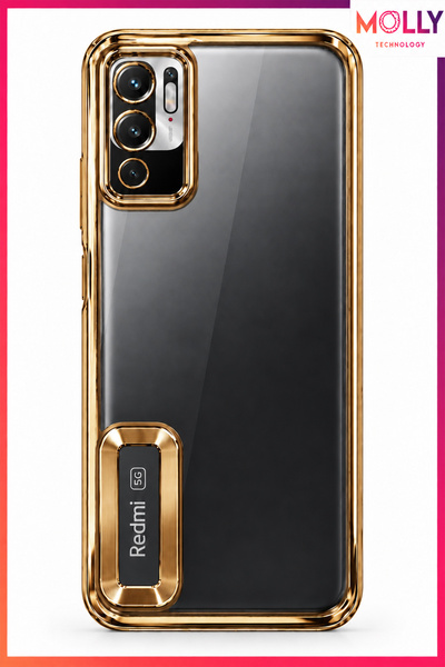 Molly Lou Laser Transparent Silicone Case with Metallic Gold Lens Protector f...