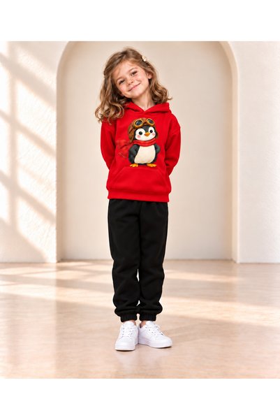 LB little bosses طقم رياضي شتوي للأطفال للجنسين. (البطريق)