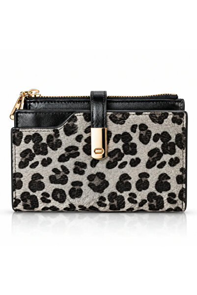 FRAGOLA Μεσαίου μεγέθους πορτοφόλι PC335-26-black-leopard