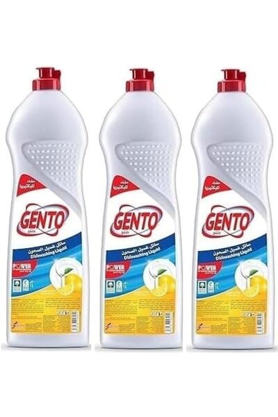 Gento Dishwashing Liquid Lemon 2+1L Free Pack (Total 3L)