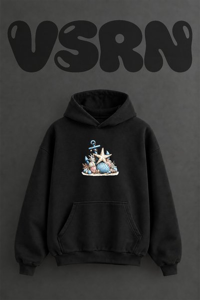 VSRN سويت شيرت كابا يلدز كابول بتصميم كابول مطبوع من الأمام باللون الأسود كبي...
