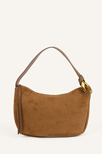 DeFacto Women's Metal Detailed Suede Shoulder Bag H7564Axns