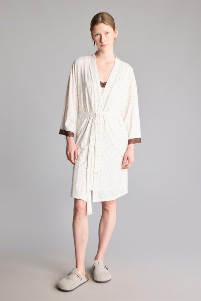 DeFacto Regular Fit Wickelkragen-Spitzen-Slipdress mit Gürtel I9820AX26AU