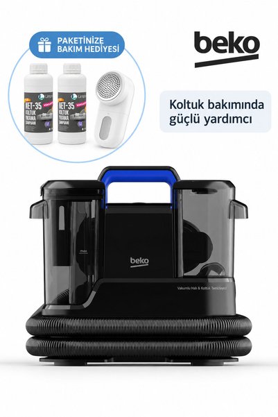 Beko 1200 W Halı ve Koltuk Yıkama Makinesi Siyah | 2 L Şampuan + Hav&Yün Temizleyici Hediye