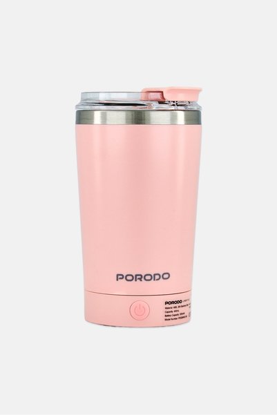 porodo 400ml Automatic Magnetic Stirring Mug with High Speed Mixing, Pink