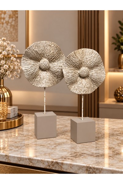 İnci line souvenırs Modern Çiçek Form Dekoratif Biblo Seti, Ağır ve Şık Salon...