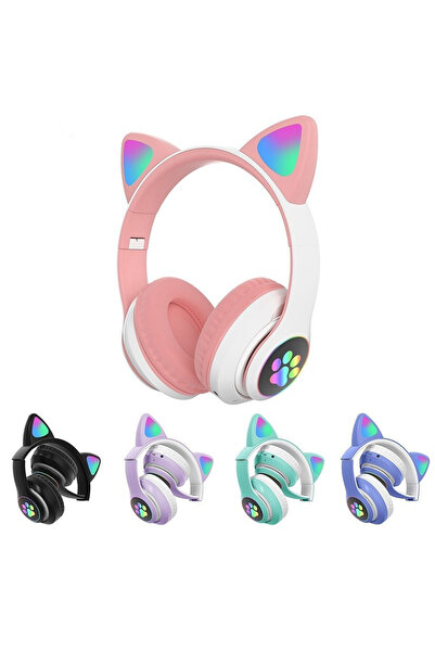 OEM Casti audio Wireless, urechi de pisica, iluminare LED, Stereo