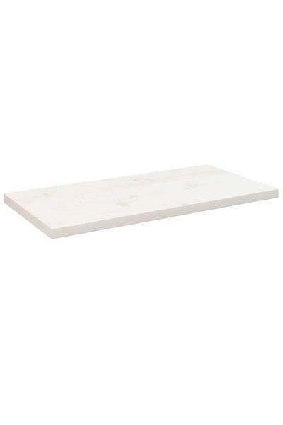 vidaxl Blat de masă alb 80x40x2,5 cm lemn masiv de pin dreptunghiular