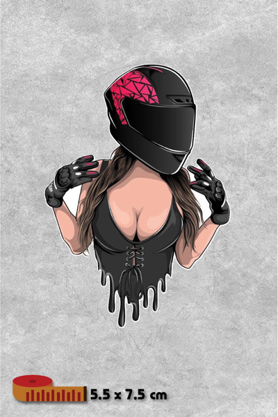 Yalıgraf Reklam Tabela Biker Girl Sticker Waterproof Foil Sticker Motor Sticker Helmet Sticker Paste Sticker Auto Sticker Laptop Thermos Sticker
