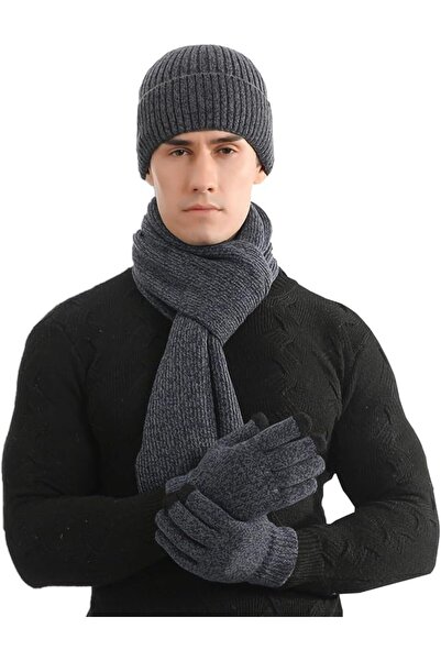 KASTWAVE 3 Pieces Winter Hat Scarf and Golves Set - Mens Touch Screen Gloves ...