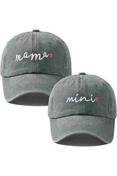 TERRIFI 2Pcs Mama and Mini Adjustable Baseball Caps, Embroidered Parent-Child...