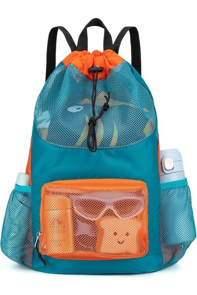 TERRIFI Swim Sack for Kids, Mesh Drawstring Backpack for boys girls Sport Gym...