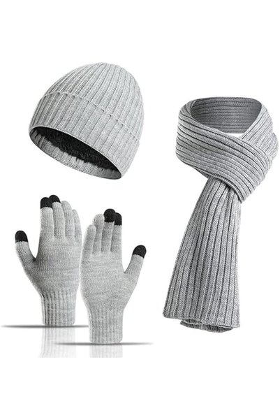 Bukela 3-Piece Winter Beanie Hat Scarf and Touchscreen Gloves Set, Knitted Wa...