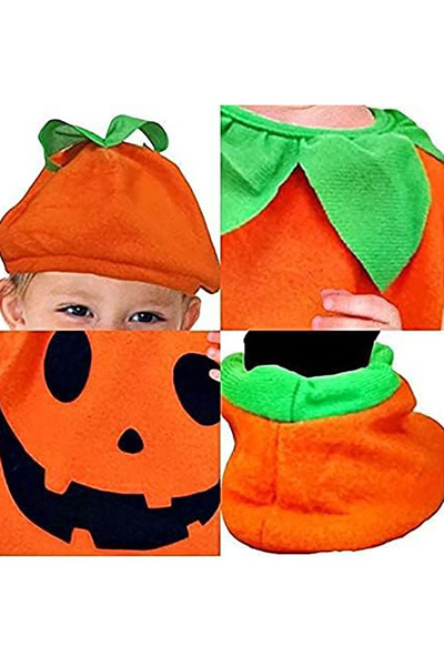 GGEROU Pumpkin Costume for Kids Infants Baby,Costume for Kids,Pumpkin Romper Hat Socks Outfit