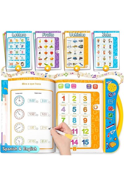 KASTWAVE Montessori Baby Books for Toddlers 3-6 Years, Bilingual Spanish & En...
