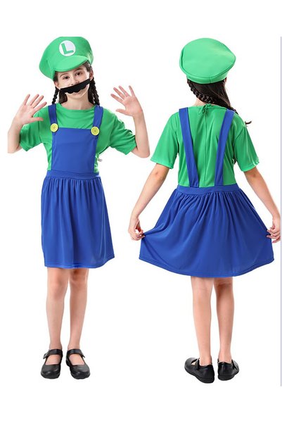 GGEROU Mario Costume Luigi Costume Set, Luigi Costume, Bros Cosplay Costume, ...