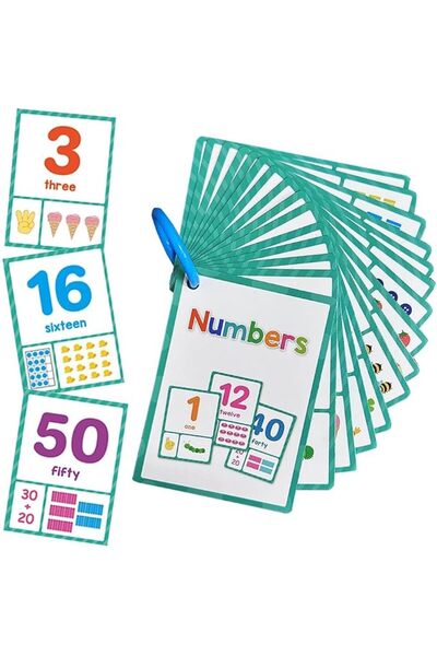 TERRIFI بطاقات تعليمية للأرقام من 1 إلى 100 باللغة الإنجليزية، بطاقات تعليمية...