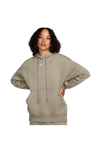 Nike Γυναικείο Φούτερ Αθλητικό Φλις Φοίνικας Oversized με Κουκούλα S