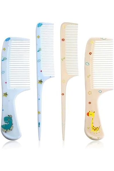 Arabest 4 Pcs Cute Baby Hair Comb and Brush Set,Blue & Yellow Detangling Comb...