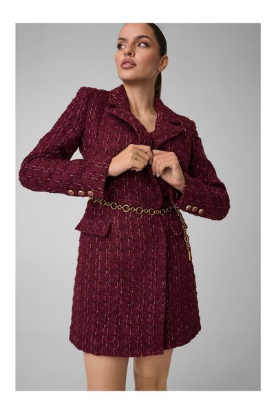 Guess Tweed blazer belted dress