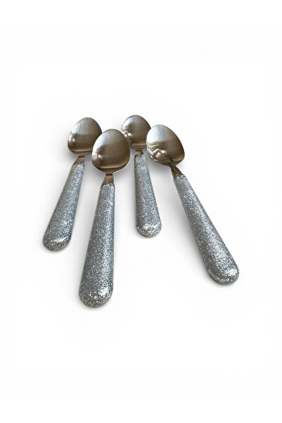 Amefa Set 4 Linguri Sparkle Silver – Linguri Desert, Mâner Sclipitor Argintiu